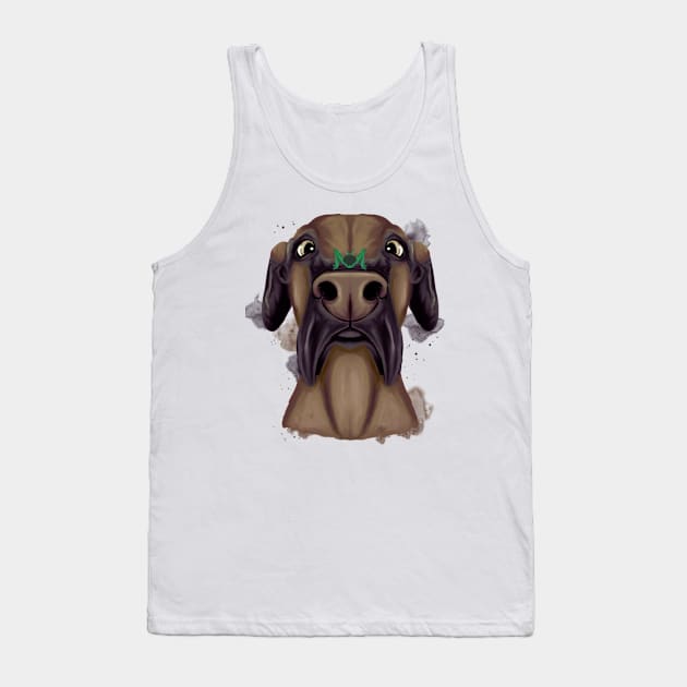 Funny Great Dane and grasshopper Tank Top by Antiope